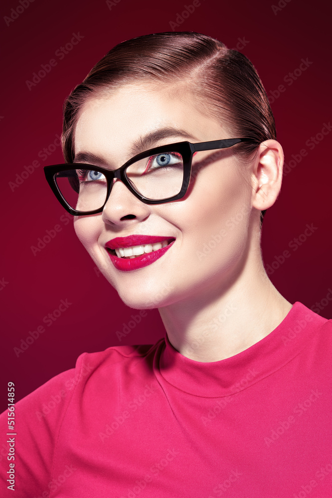 cheerful girl in glasses cheerful girl in glasses