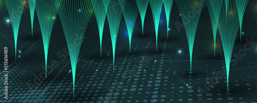 Neural network concept. Connected cells with links. High technology process. Abstract background