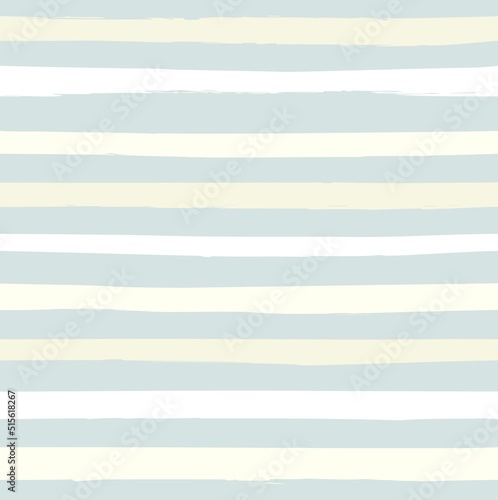 Seamless pattern from beige and white long horizontal abstract textured brush strokes on a blue background