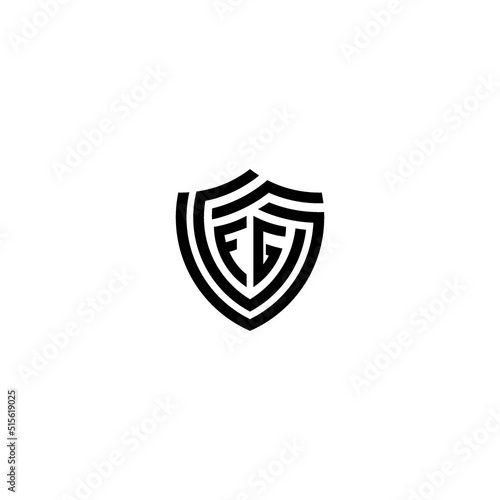 GF geometric line shield logo initial concept with high quality logo design