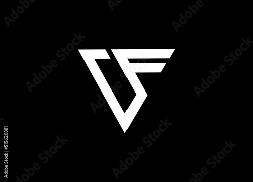 cf latter vector logo abstrack templete