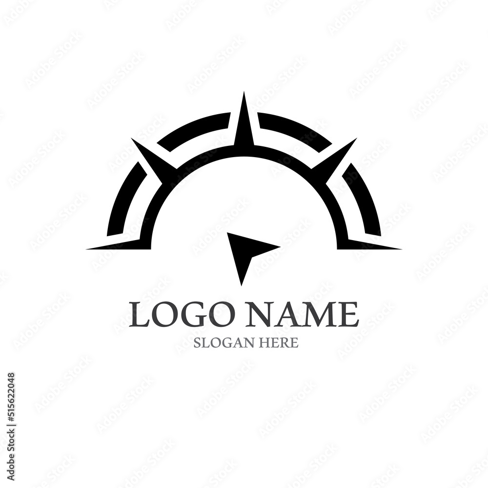 compass logo and symbol with vector concept illustration template compass logo and symbol with vector concept illustration template