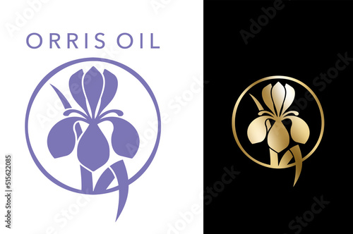Orris essential oil icon for perfume production