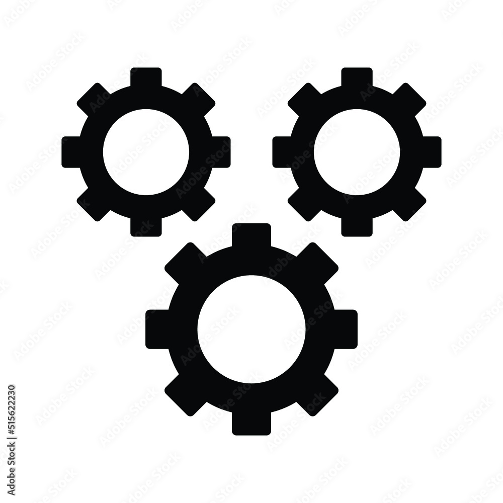 Configuration, gear icon. Black vector graphics. Configuration, gear icon. Black vector graphics.