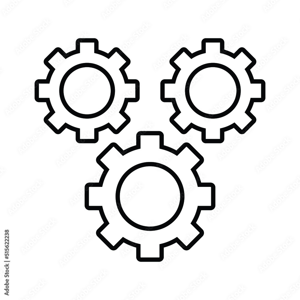 Configuration, gear line icon. Outline vector.