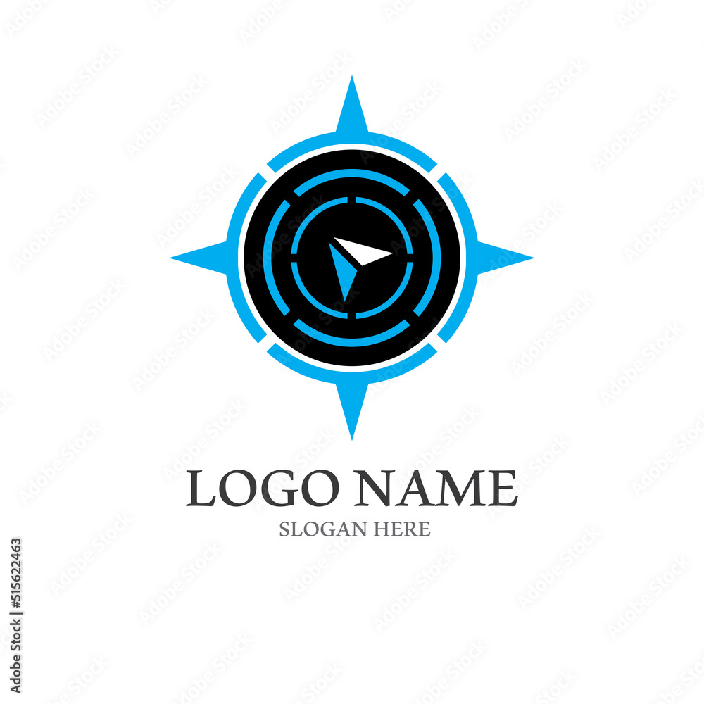 compass logo and symbol with vector concept illustration template compass logo and symbol with vector concept illustration template