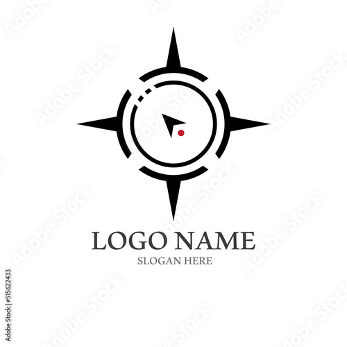 compass logo and symbol with vector concept illustration template