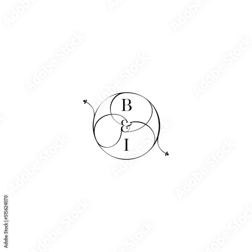 BI feminine wedding line initial concept with high quality logo design