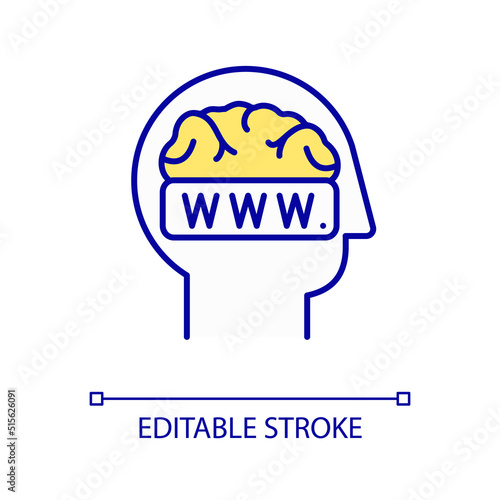Creating persuasive web design RGB color icon. Building influential website. Augmented intelligence. Isolated vector illustration. Simple filled line drawing. Editable stroke. Arial font used