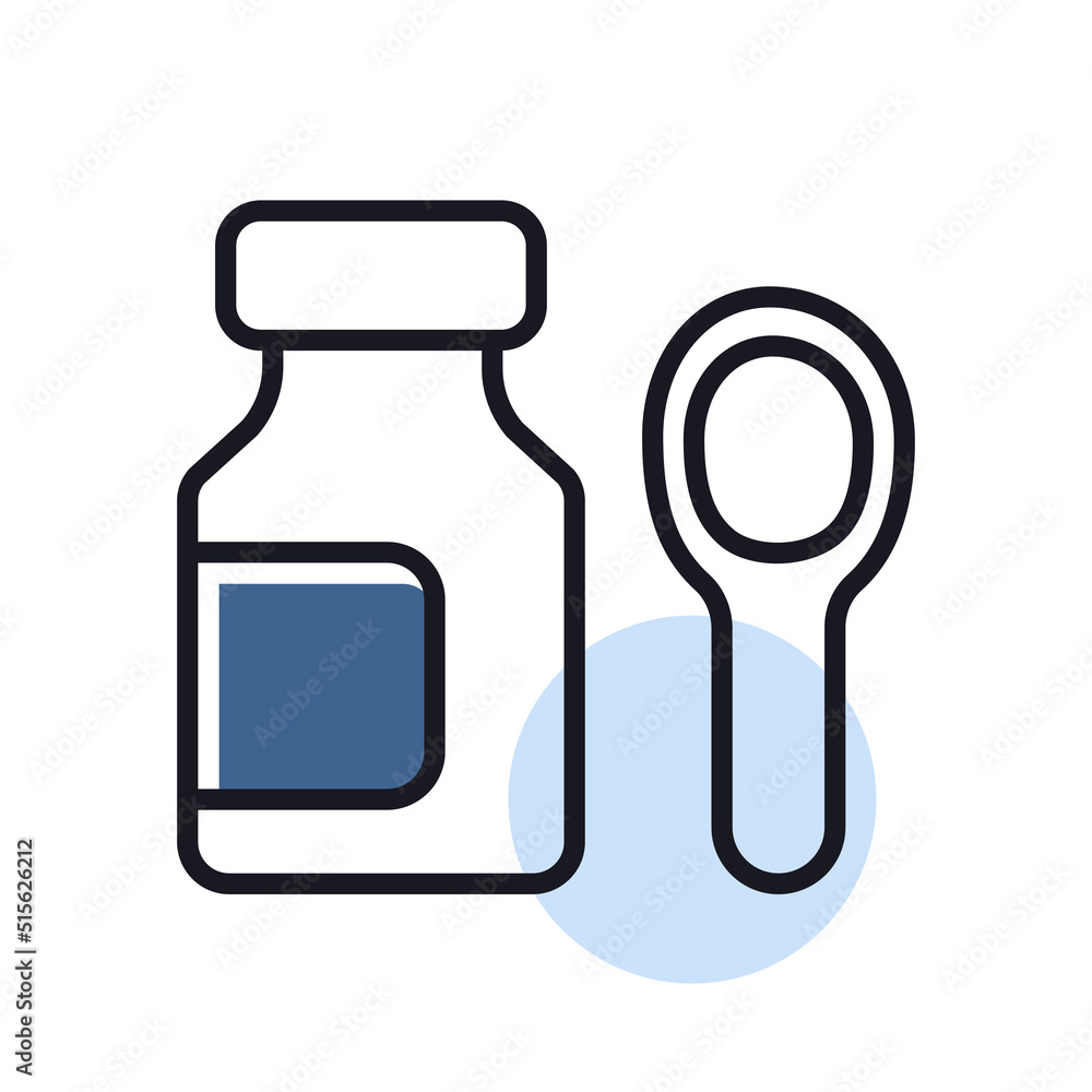 Syrup medicine bottle vector isolated icon Syrup medicine bottle vector isolated icon