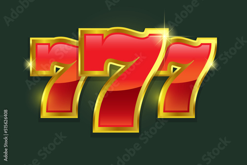 777. Casino games element. Vector stock illustration