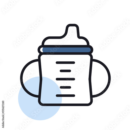 Toddler sippy cup vector isolated icon