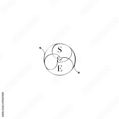 SE feminine wedding line initial concept with high quality logo design