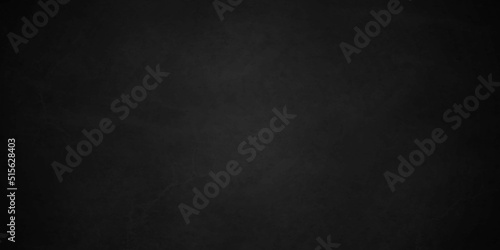 Dark black grunge textured concrete background. Panorama dark grey black slate background or texture. Vector black concrete texture. Stone wall background.