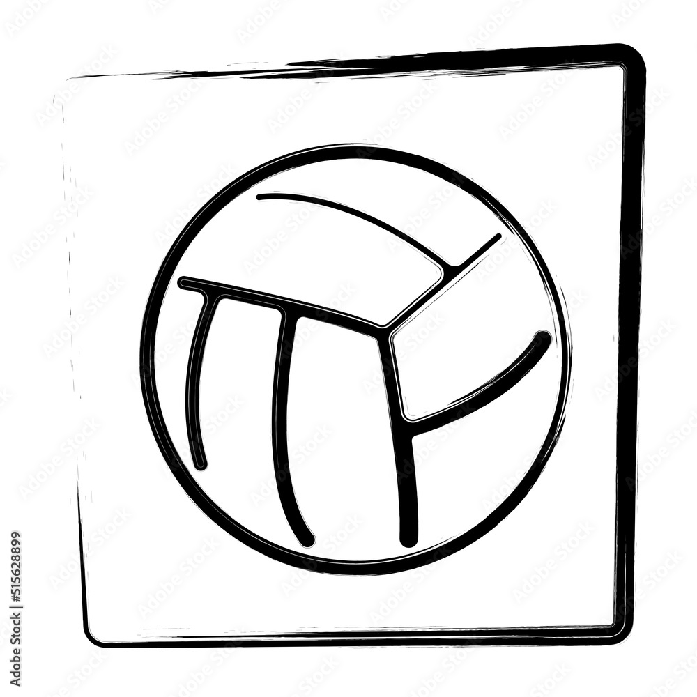 Naklejka premium volleyball icon. brush frame. vector illustration.