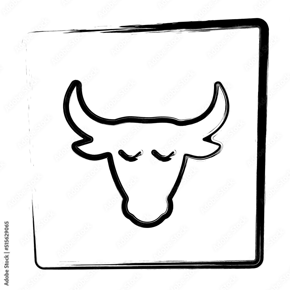 zodiac taurus icon. brush frame. vector illustration. zodiac taurus icon. brush frame. vector illustration.