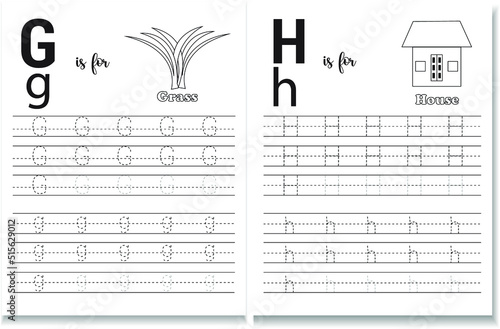Alphabet tracing worksheet 
