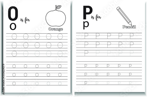 Alphabet tracing worksheet 
