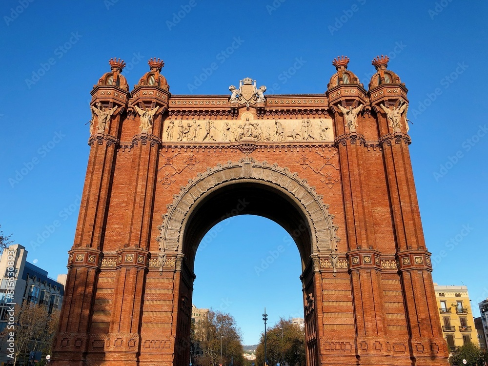 [Spain] Exterior of The Arc de Triomf in Barcelona made of bricks