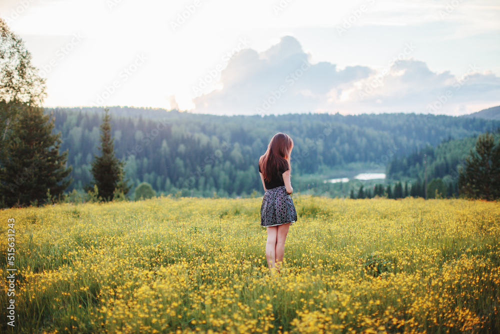 woman running in the field