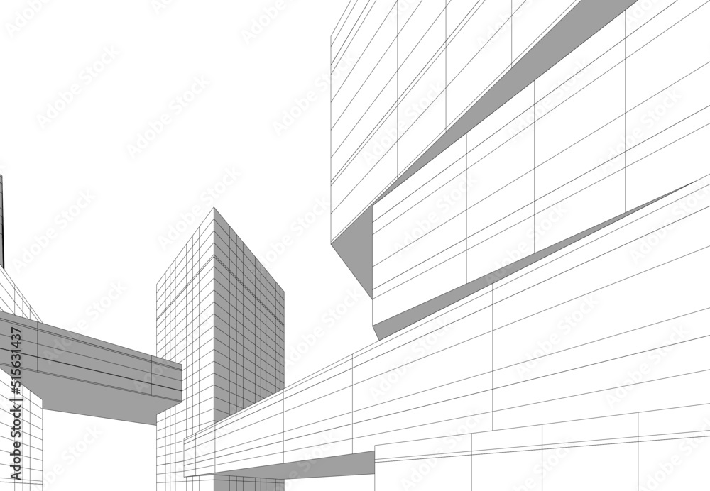 Fototapeta premium Modern architecture 3d rendering 