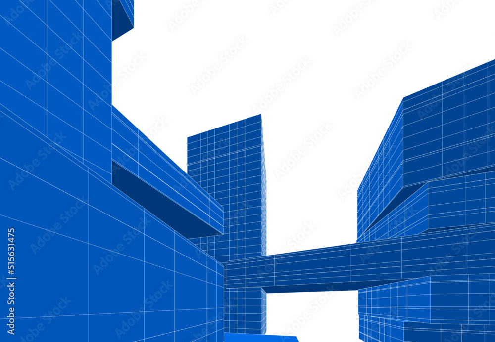 Naklejka premium Modern architecture 3d rendering 