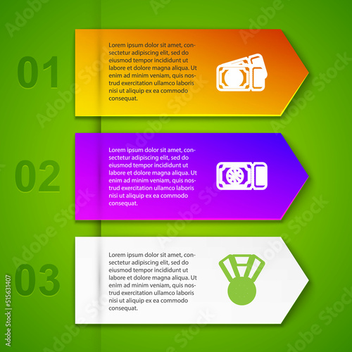 Set line Basketball game ticket, , medal and Award cup with basketball. Business infographic template. Vector