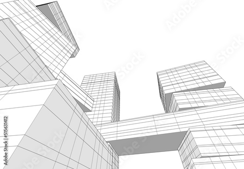 Modern architecture 3d rendering 