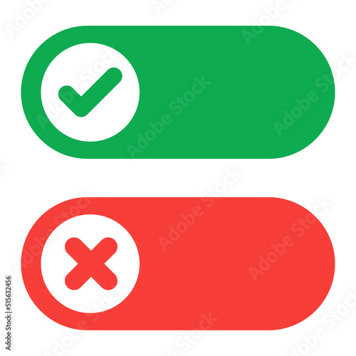red and green check mark button