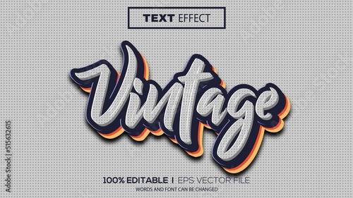 3D vintage text effect - Editable text effect