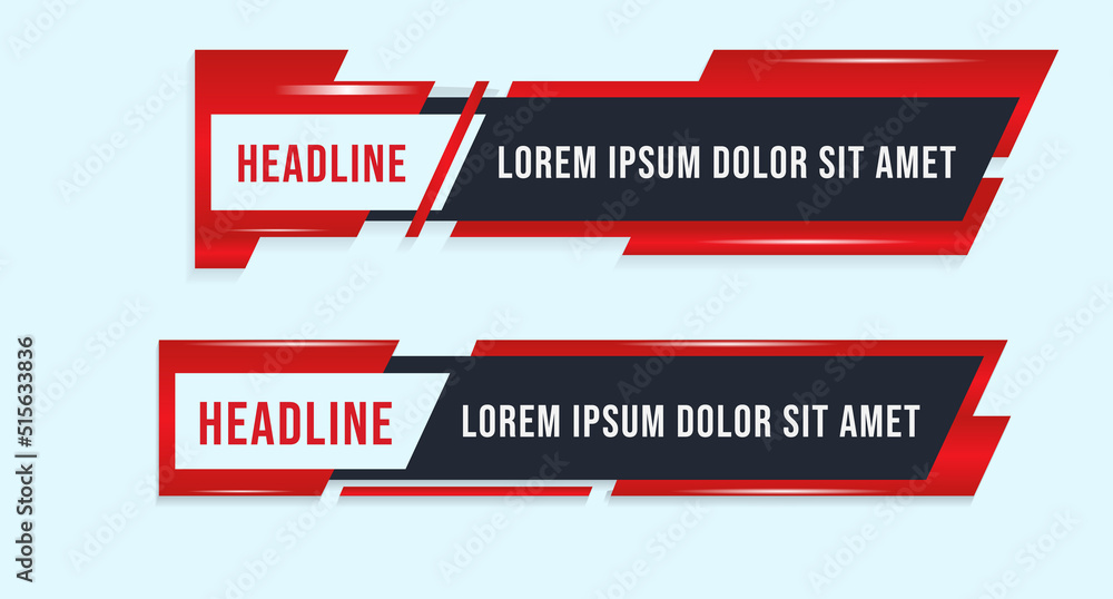 colorful lower thirds set template Header title set template design for Video headline title TV news banner. - obrazy, fototapety, plakaty 