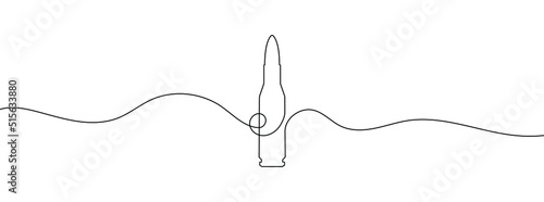 Fotografiet Single continuous line drawing of a bullets