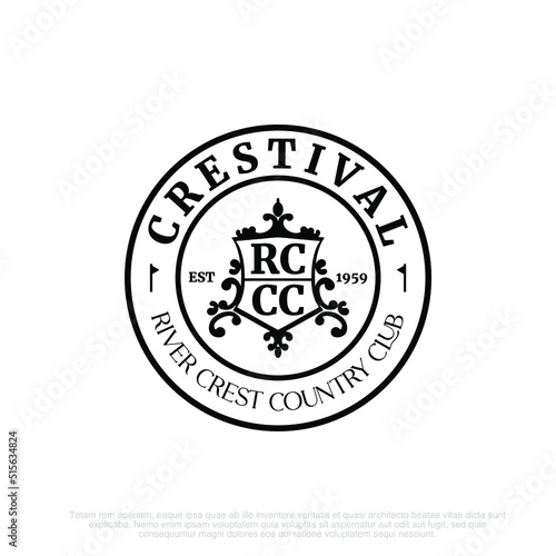 emblem in the shape of a circle with a classic and elegant style. for agency, club, lawyer emblems, with vintage style