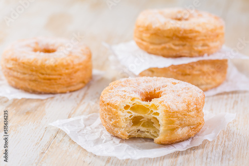 Cronuts - delicious fusion of croissant and donut photo
