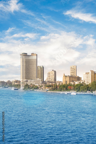 Beautiful view of the Nile embankment in the center of Cairo, Egypt © marinadatsenko
