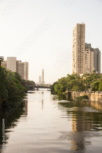Beautiful view of the Nile embankment in the center of Cairo  Egypt