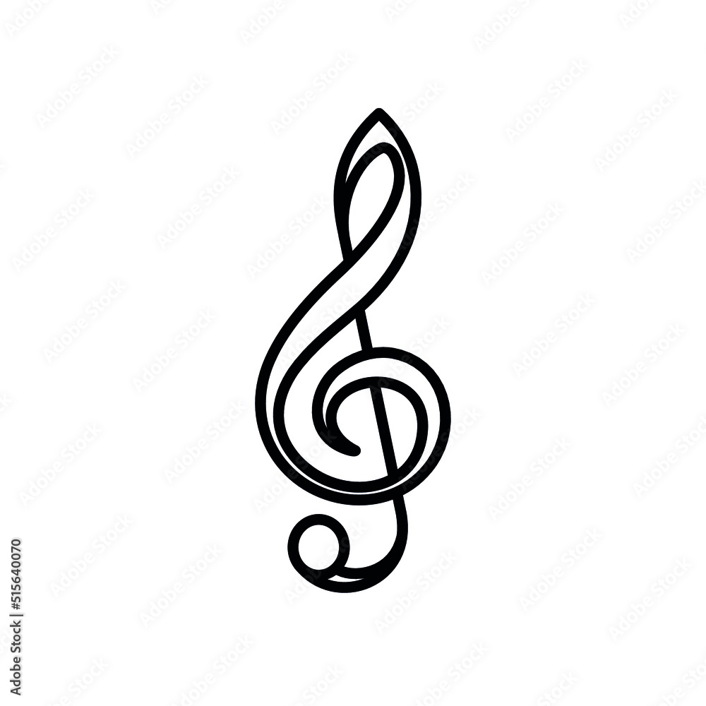 Fototapeta premium Treble clef icon. Symbol of music and sound. Isolated vector illustration on white background.