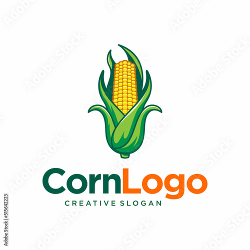Corn farming logo design vector illustration