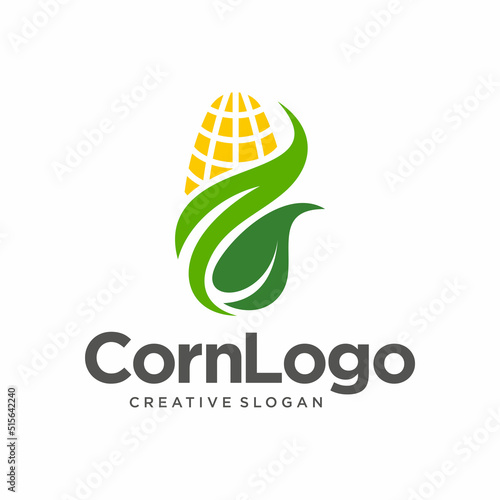 Corn farming logo design vector illustration