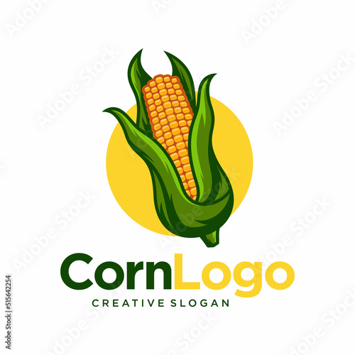 Corn farming logo design vector illustration