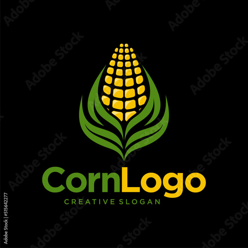 Corn farming logo design vector illustration