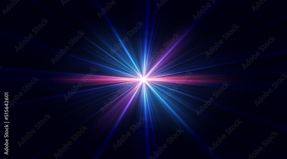 Fototapeta premium Abstract zoom movement speed of light. Technology movement. Colourful dynamic motion. Technology pattern for banner or poster design background.