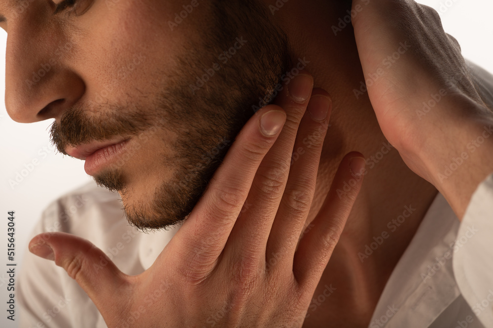 Fototapeta premium Adult man posing in studio