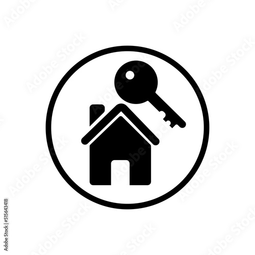 The icon of the house with a key. The topic of renting and selling real estate.