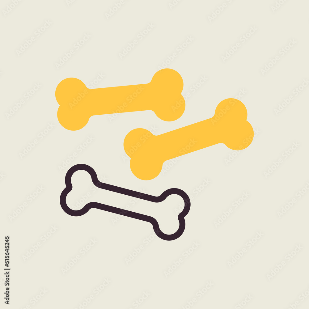 Dog bone vector isolated icon. Pet animal sign Dog bone vector isolated icon. Pet animal sign