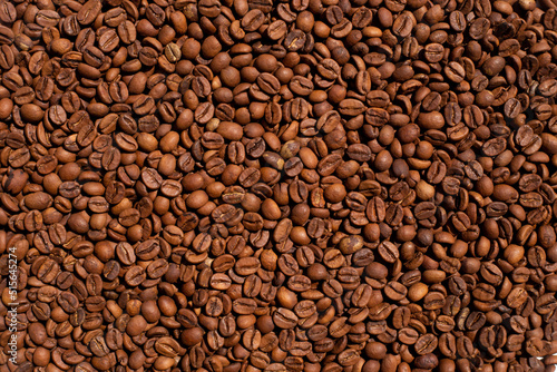 Fondo con textura de café arábica tostado gourmet. Concepto de alimentos y bebidas. photo