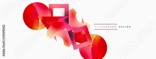 Minimal geometric abstract background. Primitive shapes composition backdrop. Trendy techno business template for wallpaper, banner, background or landing