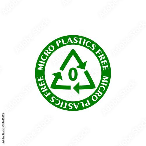 Micro plastics free icon isolated on white background