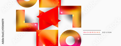 Minimal geometric abstract background. Primitive shapes composition backdrop. Trendy techno business template for wallpaper, banner, background or landing