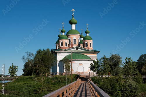 Smolensky cathedral on sunny summer day. Olonets, Karelia, Russia. photo